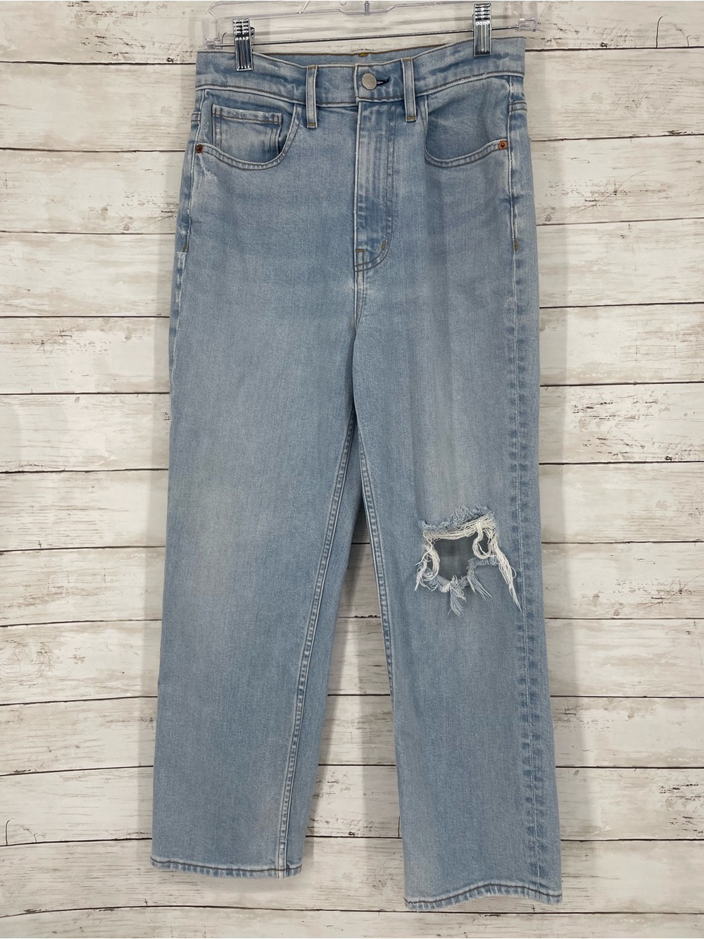 Outersknown Light Wash Distressed Straight Jeans Size 27 Beach Casual Classic